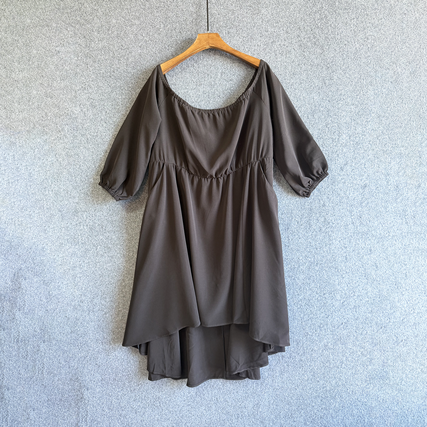Plus Size Clothing High Quality Affordable One Shoulder 3/4 Sleeves Doll Dress