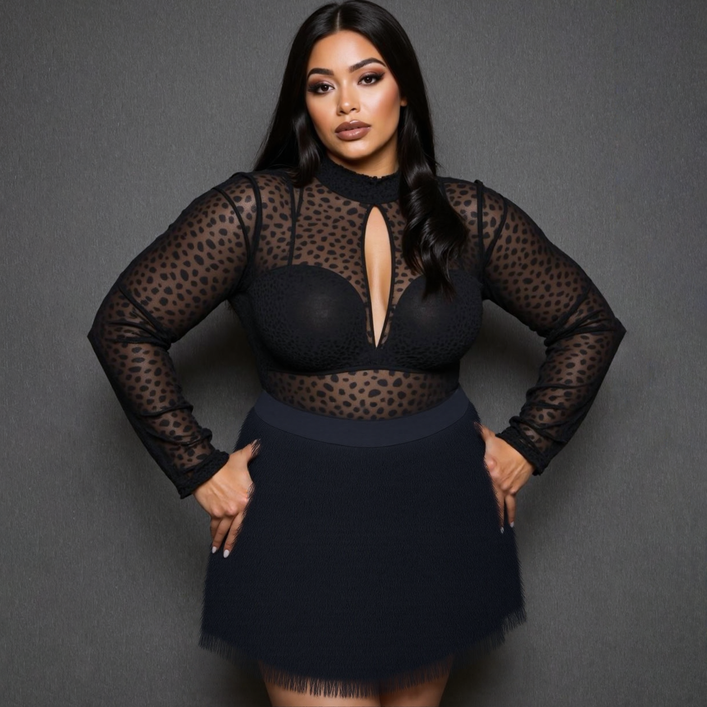 Plus Size Clothing High Quality Affordable Black Tassel Cake Skirt
