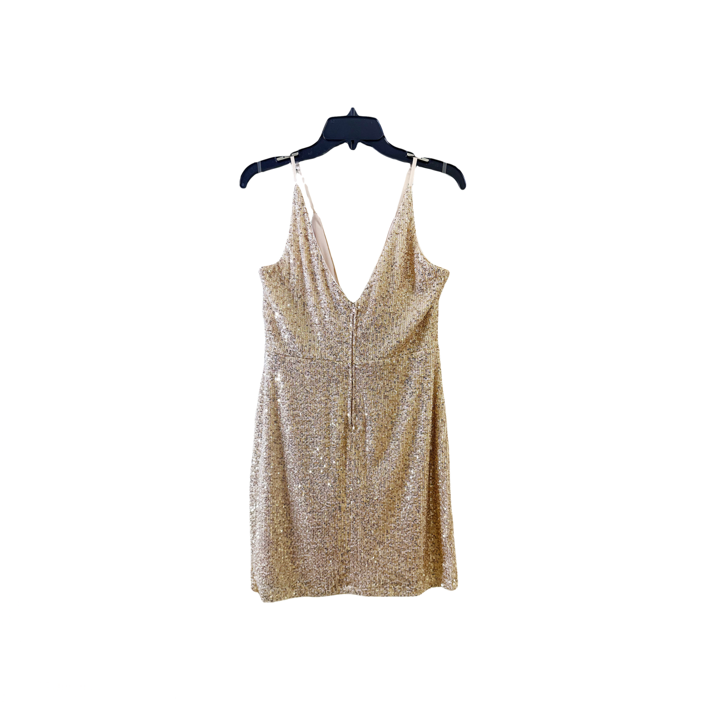 Size 13 prom V-neck Metallic sequins patches dress