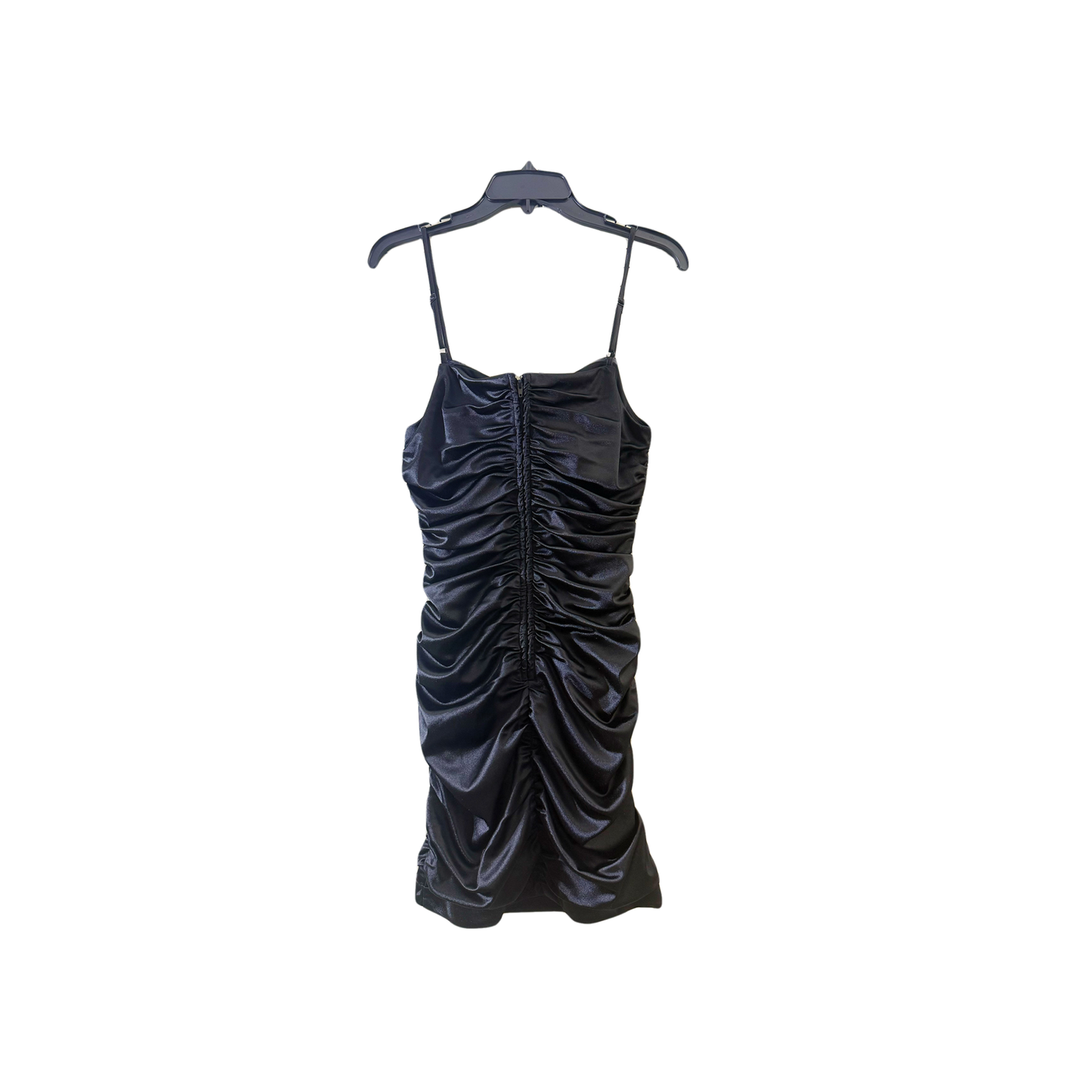 Size 7 Prom Black Velvet Drawstring Wrap Dress