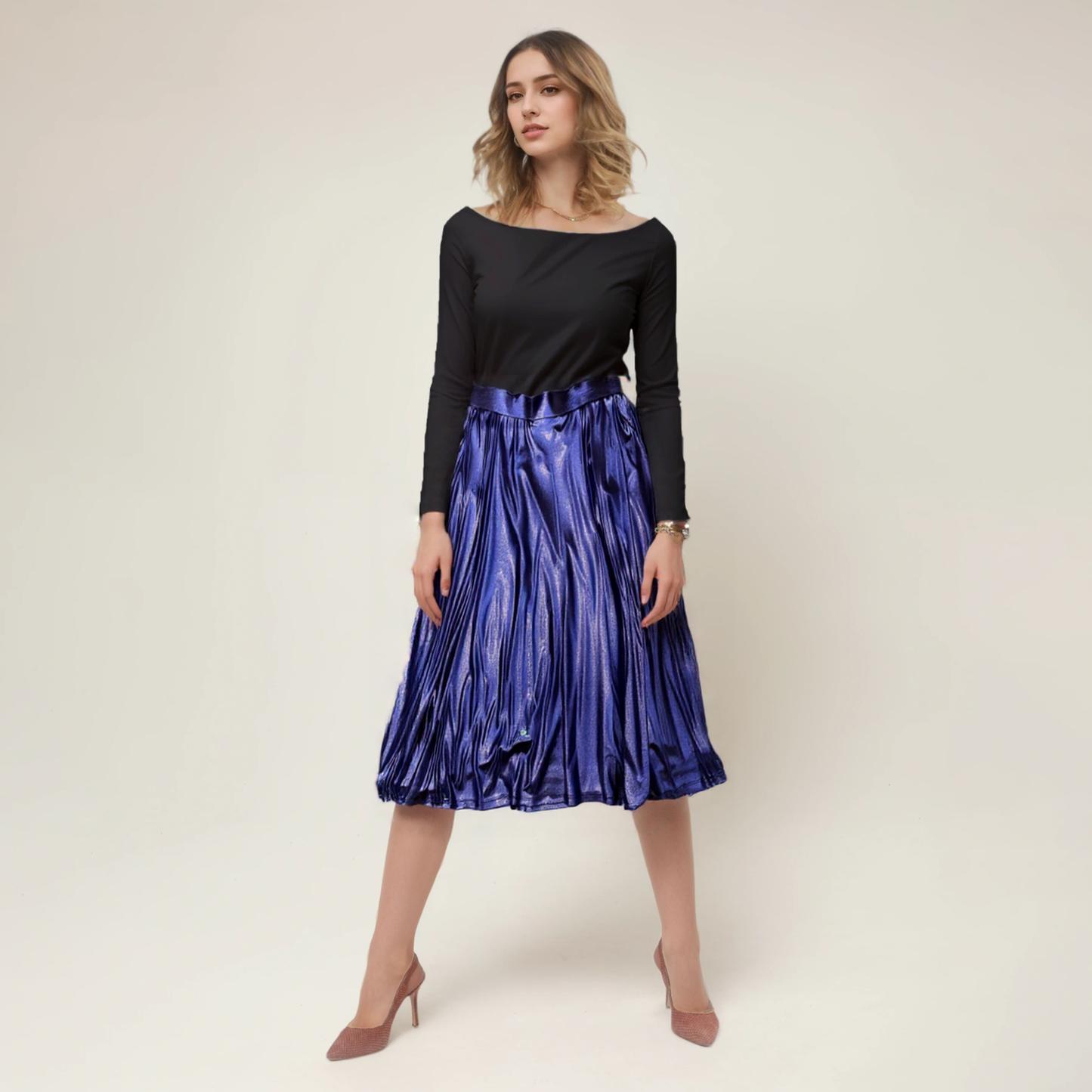 Plus Size Clothing High Quality Affordable Metallic A-line Prom Skirt