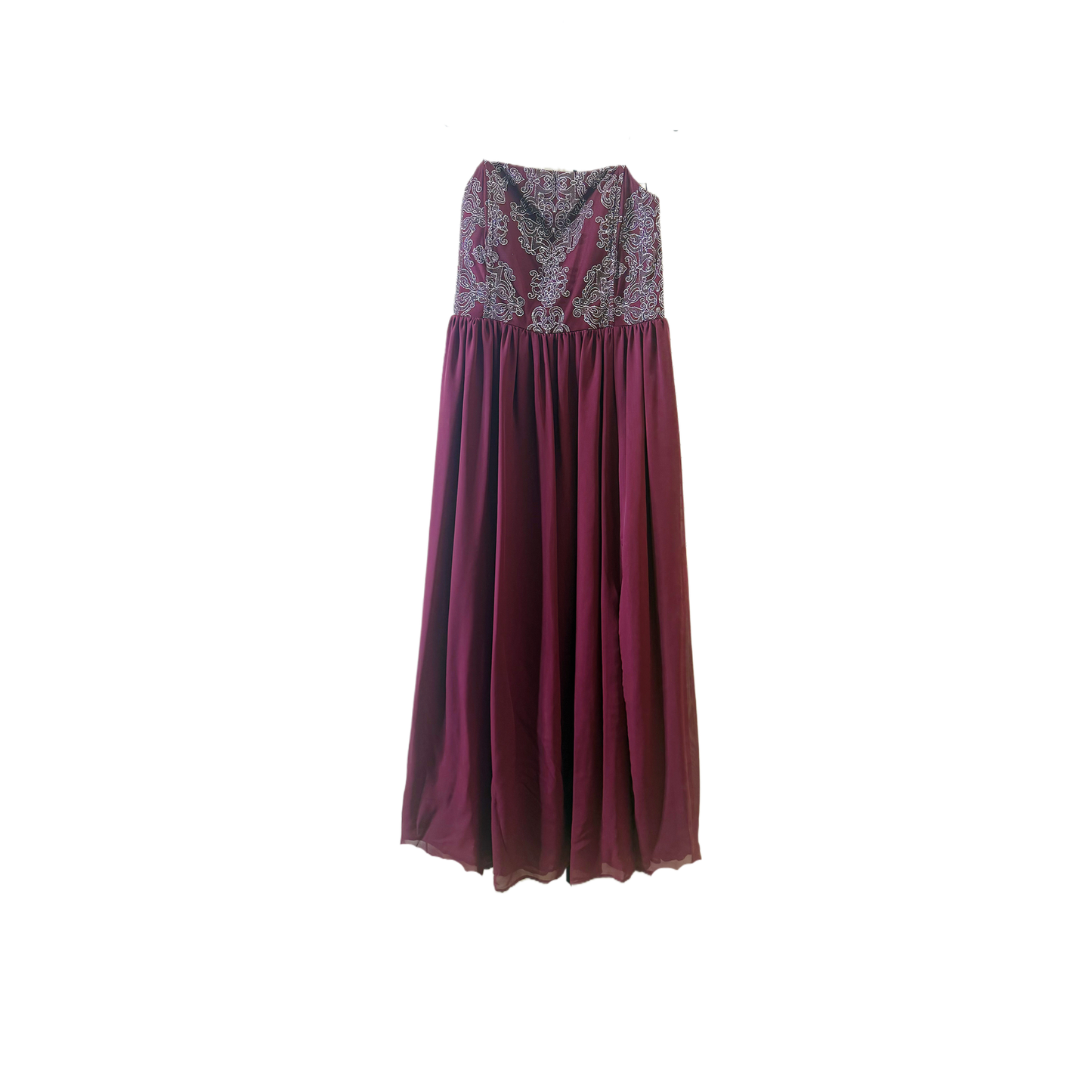 size 16 plus prom plus size embroidered lace chiffon tube top dress