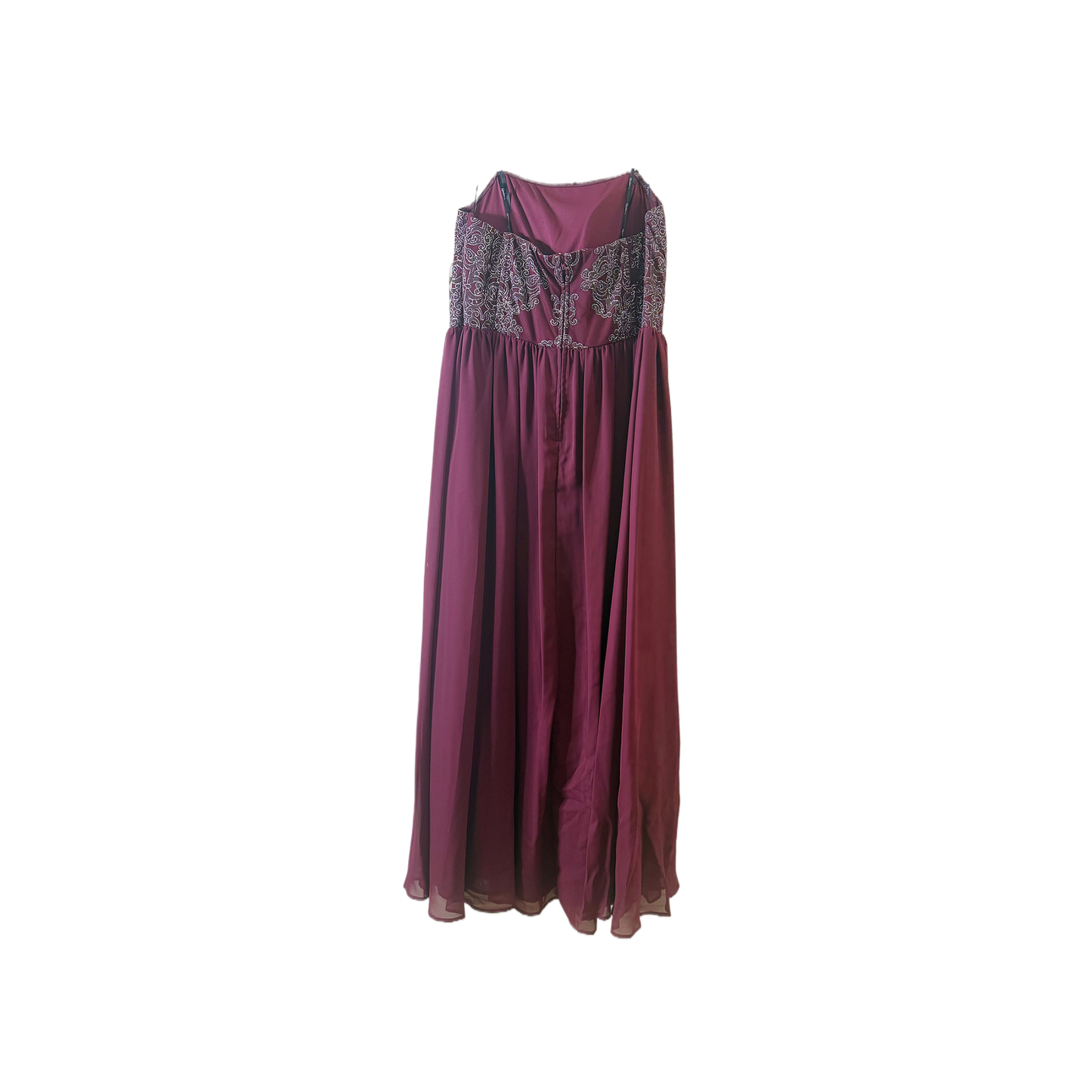size 16 plus prom plus size embroidered lace chiffon tube top dress