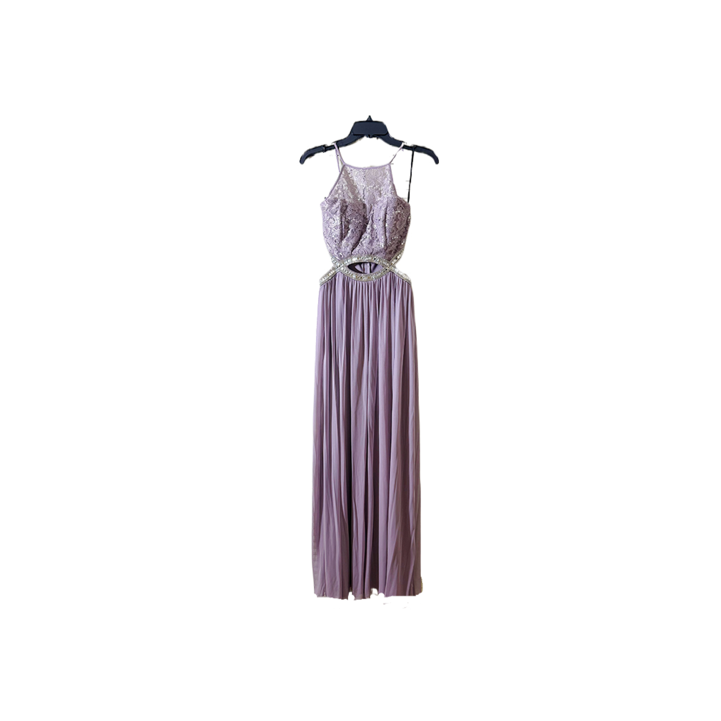 size 7 prom Lace mesh waist-baring dress
