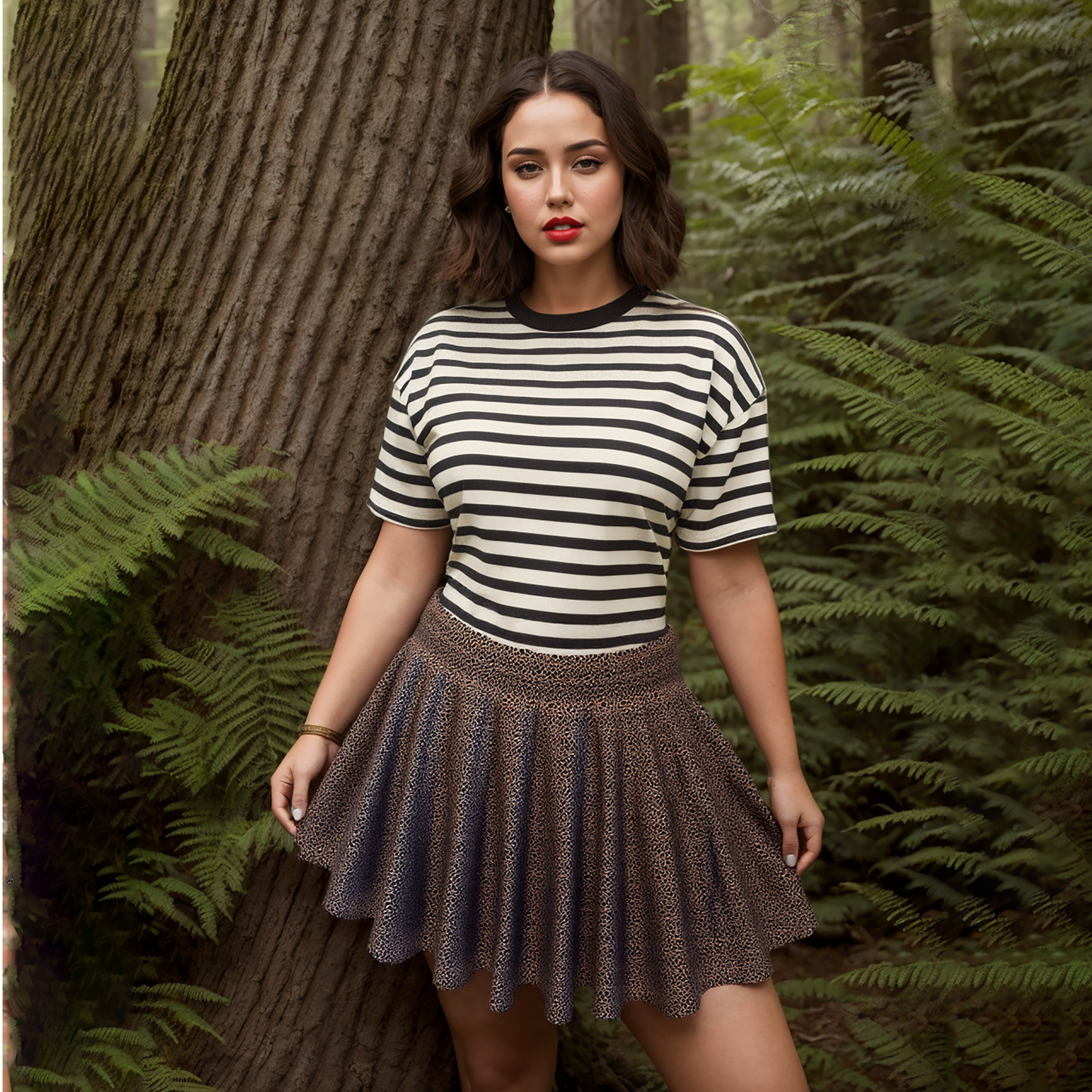 Plus Size Clothing High Quality Affordable Metallic Gold Mini A-line Skirt
