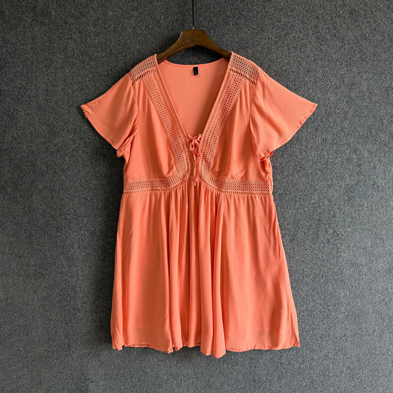 Plus Size Clothing High Quality Affordable tassel Sexy Deep V-neck Short-sleeved dress