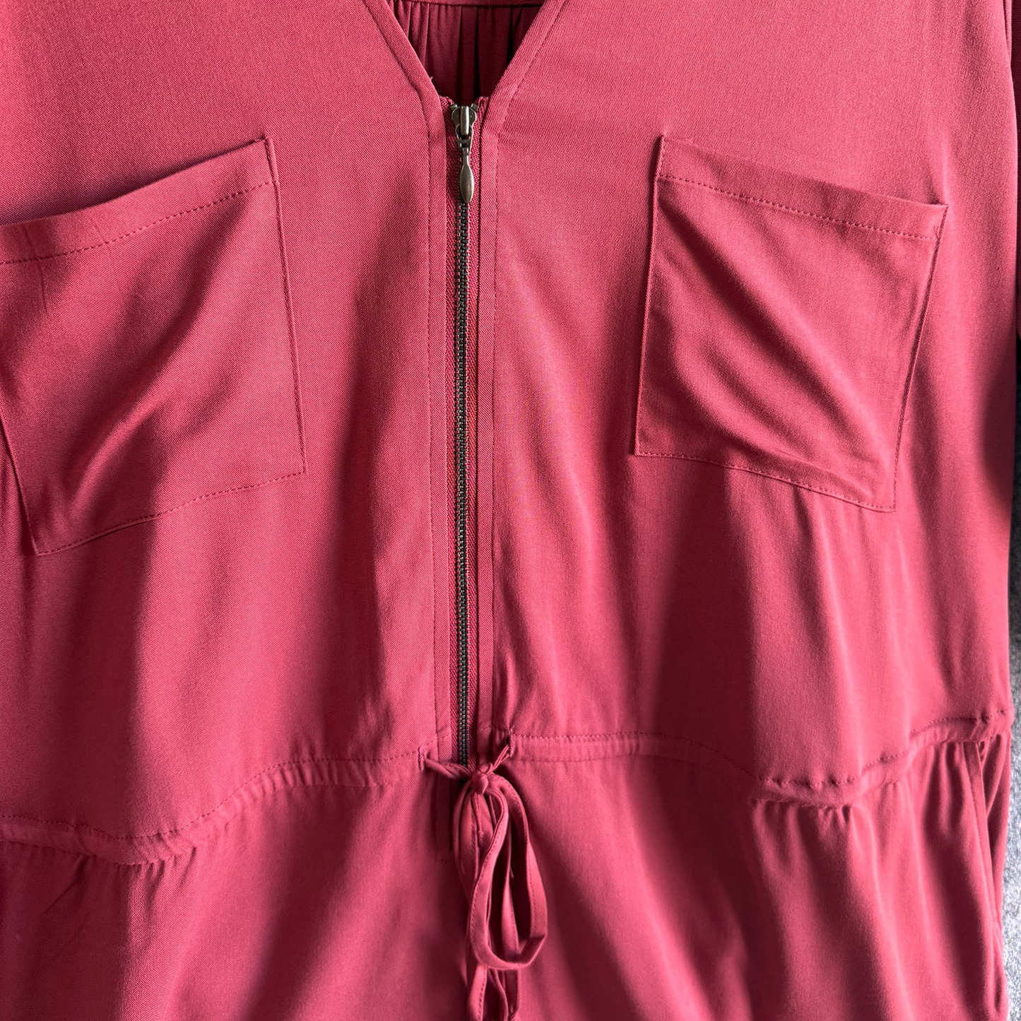 Plus Size Clothing High Quality Affordable Zipper Multiple Pockets Drawstring 3/4 Sleeves Jumpskirt Skirted Romper