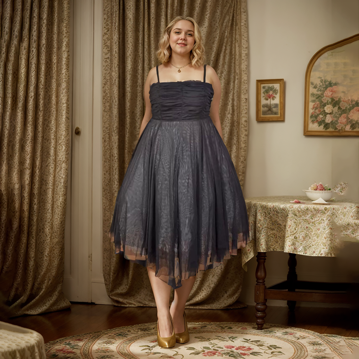 Plus Size Clothing High Quality Affordable Multi-layer Tulle Suspenders Puffy Dress Ball Party