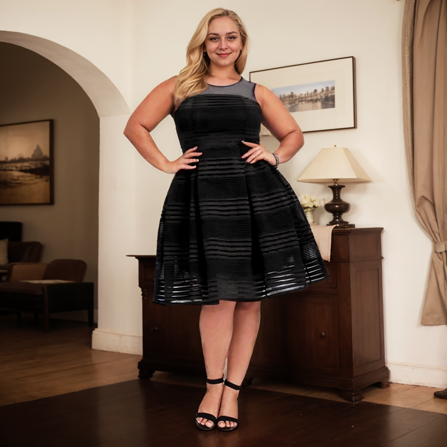 Plus Size Clothing High Quality Affordable Rigid Yarn Mini Vest Dress