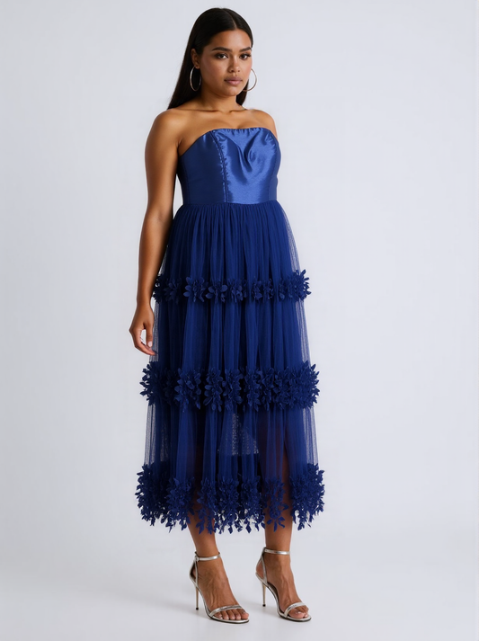 size 15 plus prom plus size tube top tulle skirt dress