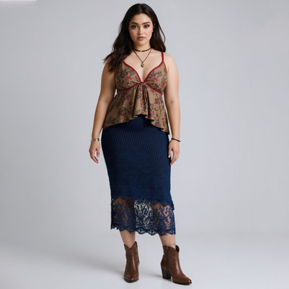 Plus Size Clothing High Quality Affordable lace Hip-wrapping skirt Pencil skirt