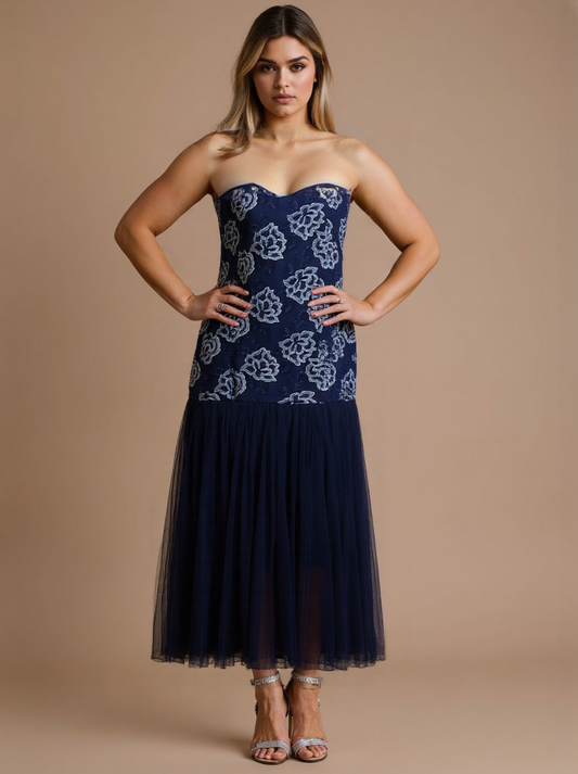 size 7 prom Embroidered Tulle Dress