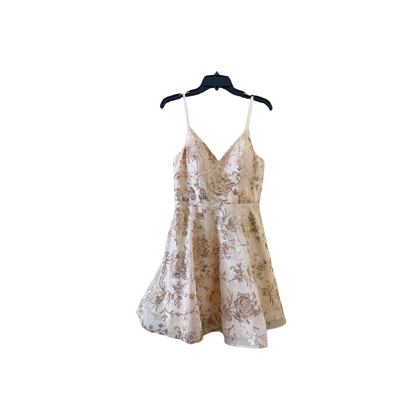 Size7 prom Embroidered patch mesh camisole dress