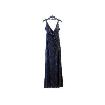 size 7 prom Sequined Double V Neck Sling Dress
