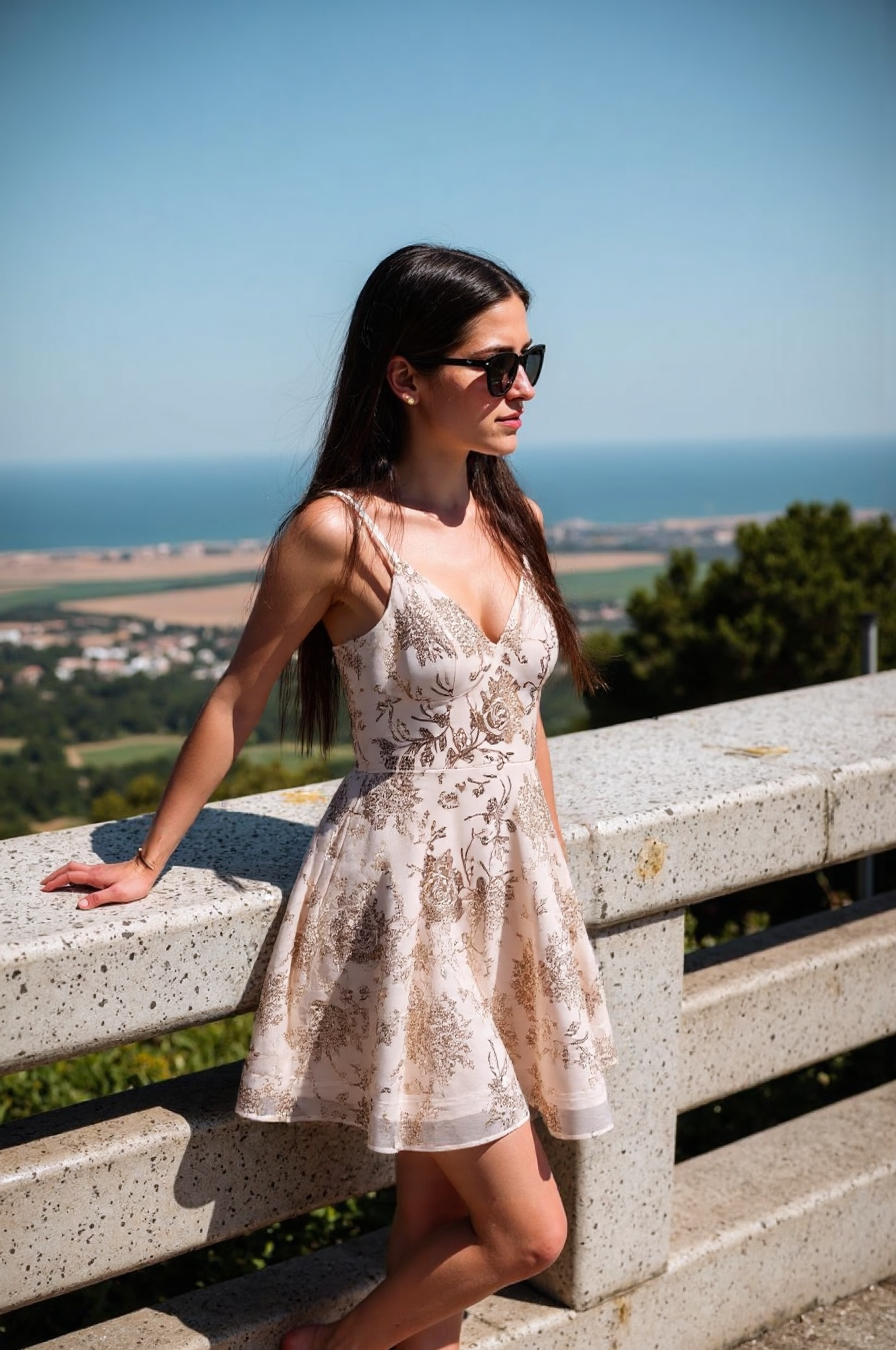 Size7 prom Embroidered patch mesh camisole dress
